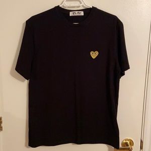 Black and Gold Heart Comme des Garçons T-Shirt